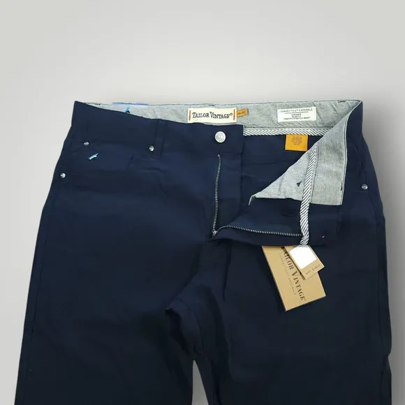 Tailor Vintage Pants 36x32 Mens Canaan Slim Fit Performance Casual Stretch Navy