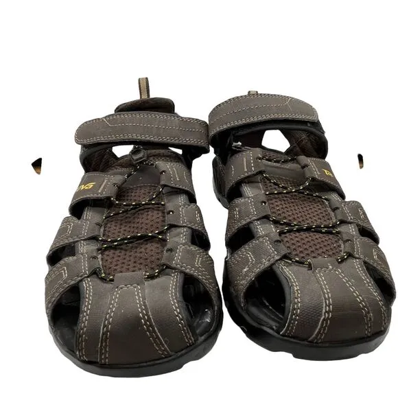 Teva Fisherman Sandals Mens Forebay 1001116 Hook &amp; Loop Brown Size US 8 Shoes