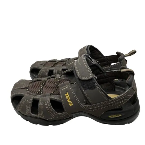 Teva Fisherman Sandals Mens Forebay 1001116 Hook &amp; Loop Brown Size US 8 Shoes