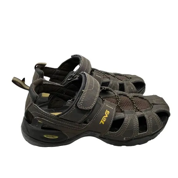 Teva Fisherman Sandals Mens Forebay 1001116 Hook &amp; Loop Brown Size US 8 Shoes