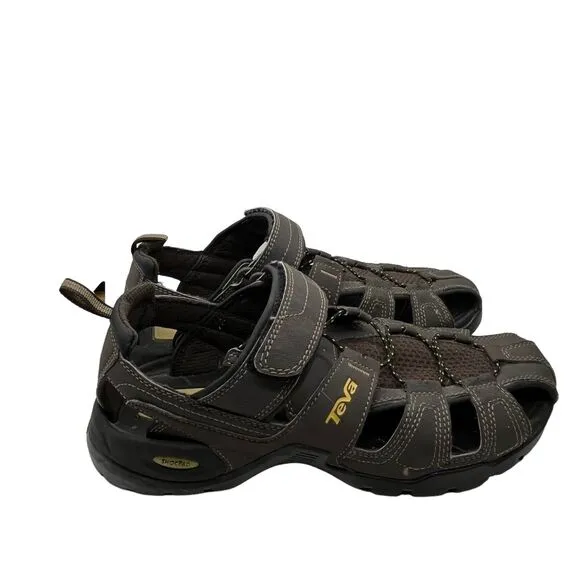 Teva Fisherman Sandals Mens Forebay 1001116 Hook &amp; Loop Brown Size US 8 Shoes
