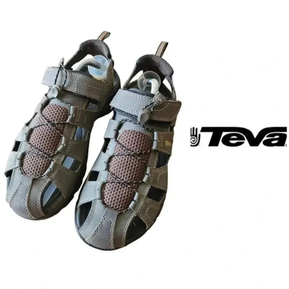 Teva Men's Fisherman Leather Hiking Sandals Shoes Size 9.