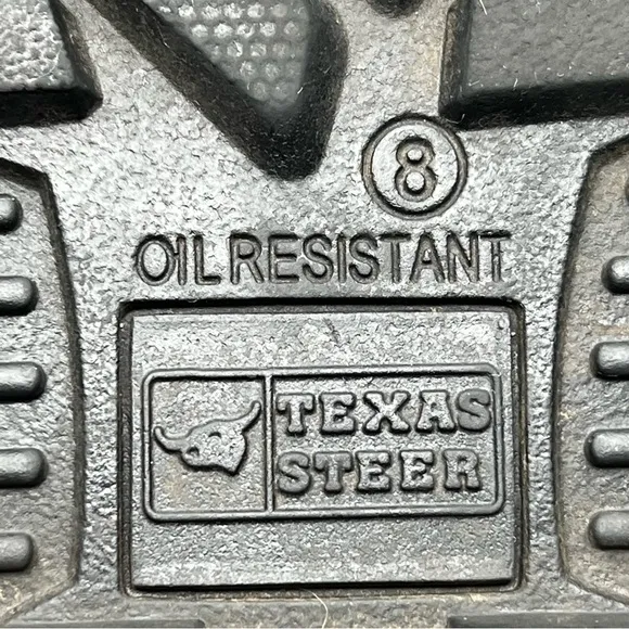 TEXAS STEER Maximus Steel Toe Black Safety Boots Men's Size 8