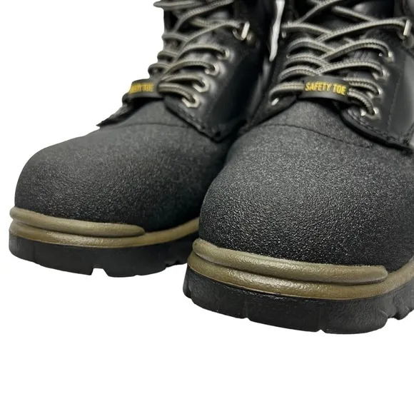 TEXAS STEER Maximus Steel Toe Black Safety Boots Men's Size 8