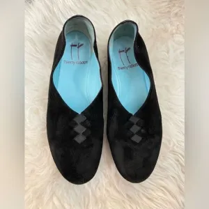 Thierry Rabotin Grace Suede Leather Flat Black 6.5-7