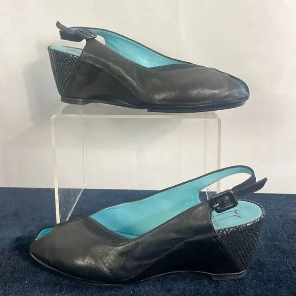 Thierry Rabotin Black Wedges Shoes