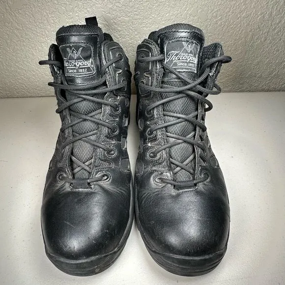 Thorogood Mens 9 Night Recon Mid Cut Hiker Tactical Boots Black Oil Resistant