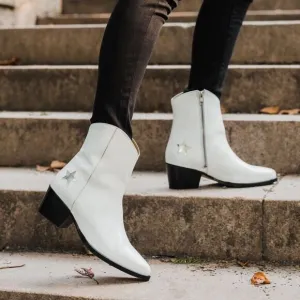 Thursday Boot Sedona Country White Boots Womens Sz 8.5 / 39 Leather Bootie NEW