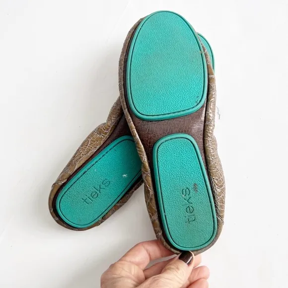 Tieks Ballet Flat Shoes Croc Women’s green