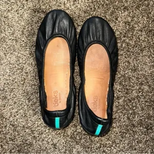 Tieks by Gavrieli Black Leather Ballet Flat Shoes Size 6