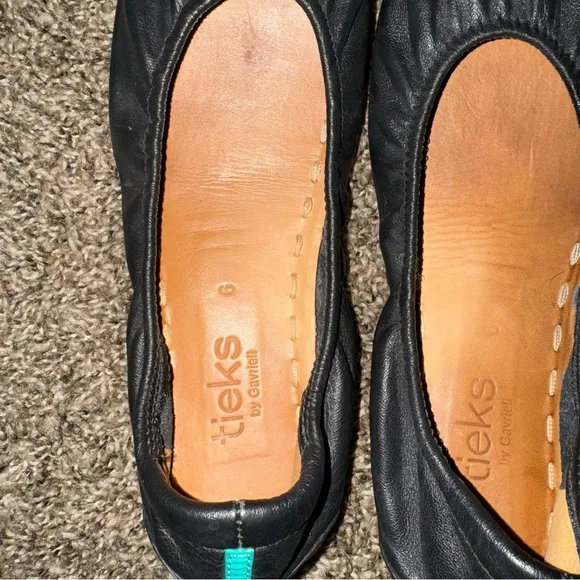 Tieks by Gavrieli Black Leather Ballet Flat Shoes Size 6