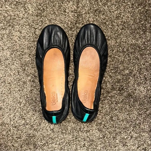 Tieks by Gavrieli Black Leather Ballet Flat Shoes Size 6