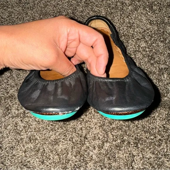 Tieks by Gavrieli Black Leather Ballet Flat Shoes Size 6