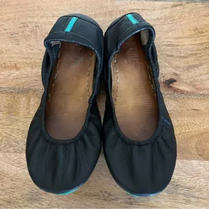Tieks by Gavrieli Matte Black Leather Casual Slip On Flats Shoes Size 8