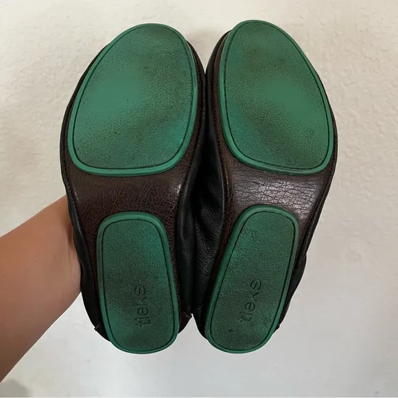 Tieks by Gavrieli Matte Black Leather Casual Slip On Flats Shoes Size 8