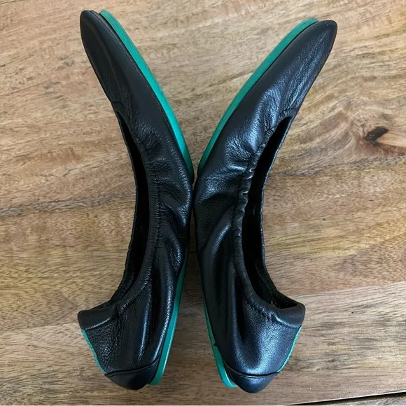 Tieks by Gavrieli Matte Black Leather Casual Slip On Flats Shoes Size 8