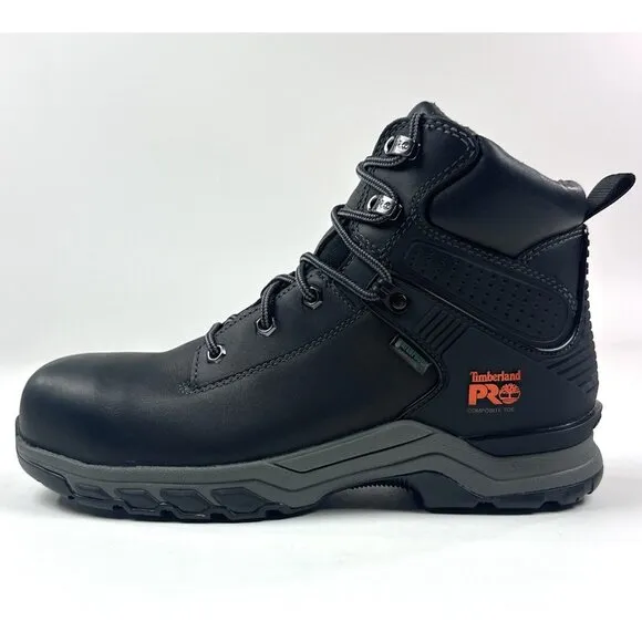 Timberland Pro Hypercharge 6&quot; Mens 8 Wide Black Composite Toe Work Boots PRO481