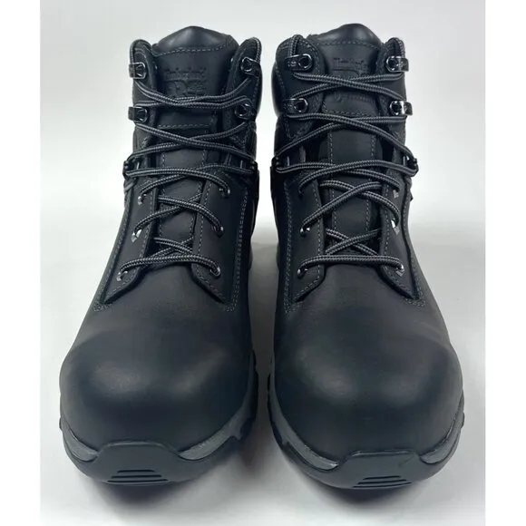 Timberland Pro Hypercharge 6&quot; Mens 8 Wide Black Composite Toe Work Boots PRO481
