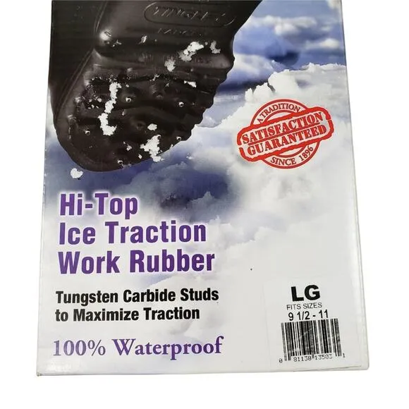 Tingley Winter-Tuff Studded Rubber Overshoes Hi-Top Ice Traction Boots