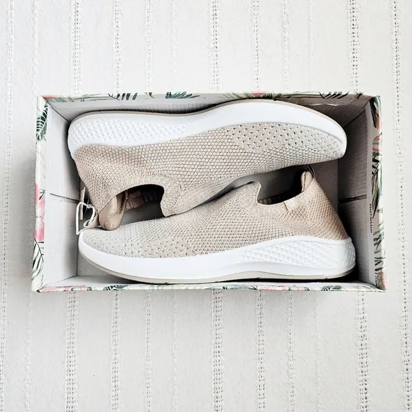 Tommy Bahama Memory Foam Knit Athletic Shoes Neutral Athleisure Stretch Women 10