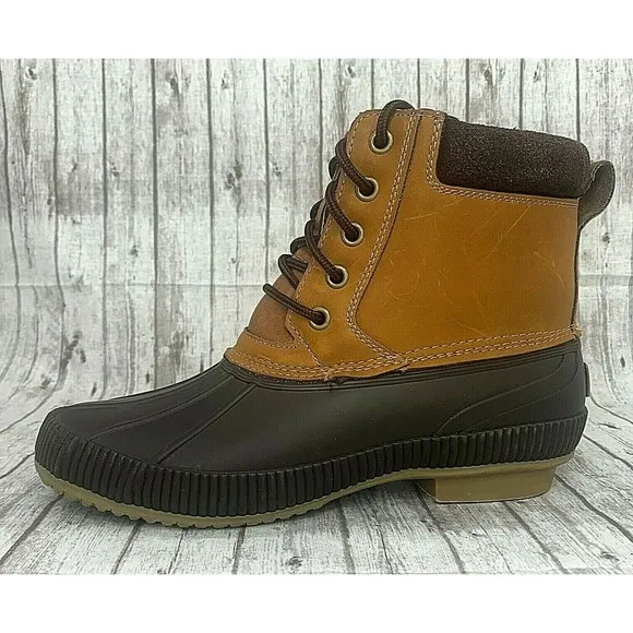 Tommy Hilfiger TM Charlie Mens  Water Resistant Leather Rubber Duck Boots Size 8