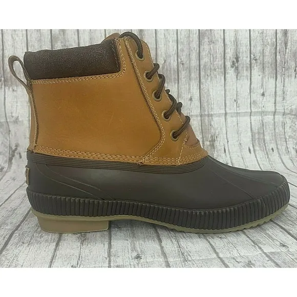 Tommy Hilfiger TM Charlie Mens  Water Resistant Leather Rubber Duck Boots Size 8