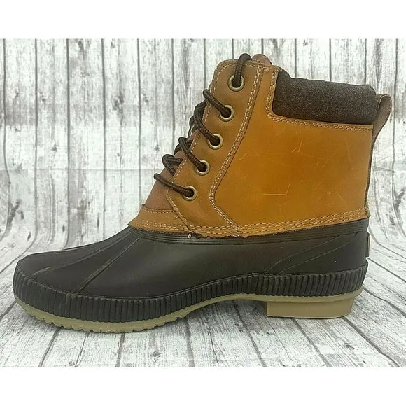 Tommy Hilfiger TM Charlie Mens  Water Resistant Leather Rubber Duck Boots Size 8