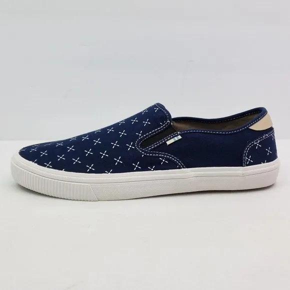 Toms Baja Mens Size 9 Navy Bandana Blue Slip On Casual Loafer Shoes
