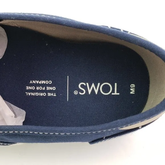 Toms Baja Mens Size 9 Navy Bandana Blue Slip On Casual Loafer Shoes