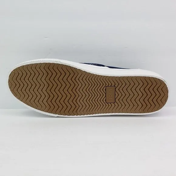 Toms Baja Mens Size 9 Navy Bandana Blue Slip On Casual Loafer Shoes
