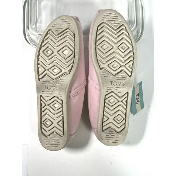 TOMS Womens Pink Embroidered Flat Shoes Size 6 US Good Vibes Alpargata  New