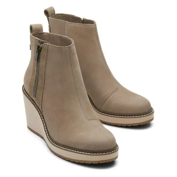 Toms Womens Raven Nubuck Water Resistant Ankle Boots Size 9 US