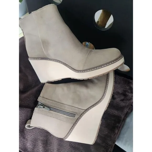 Toms Womens Raven Nubuck Water Resistant Ankle Boots Size 9 US
