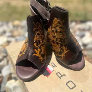 Tooled Leather Heels