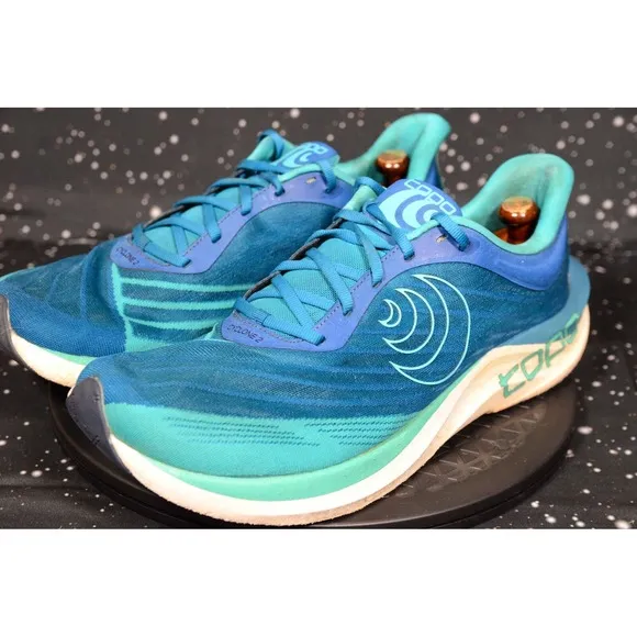 Topo Athletic Cyclone 2 Men's Sneakers Sz 12 Blue Aqua Lace Up Running Shoes