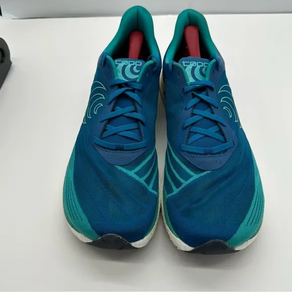 Topo Athletic Mens 13 Cyclone 2 Blue/Aqua Running Shoes Sneakers Gym Low