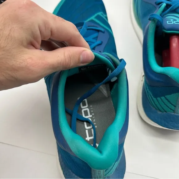 Topo Athletic Mens 13 Cyclone 2 Blue/Aqua Running Shoes Sneakers Gym Low