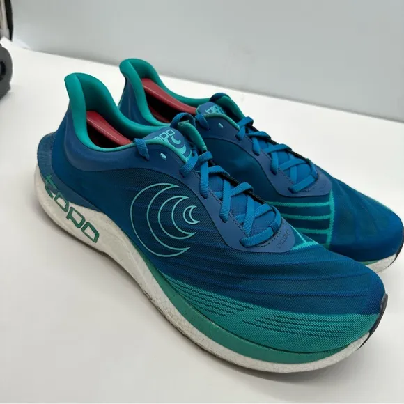 Topo Athletic Mens 13 Cyclone 2 Blue/Aqua Running Shoes Sneakers Gym Low