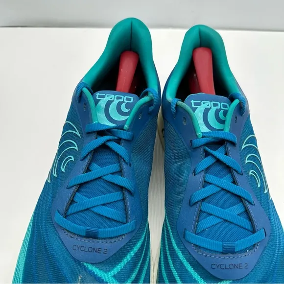 Topo Athletic Mens 13 Cyclone 2 Blue/Aqua Running Shoes Sneakers Gym Low