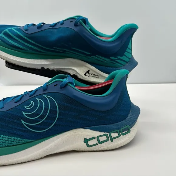 Topo Athletic Mens 13 Cyclone 2 Blue/Aqua Running Shoes Sneakers Gym Low