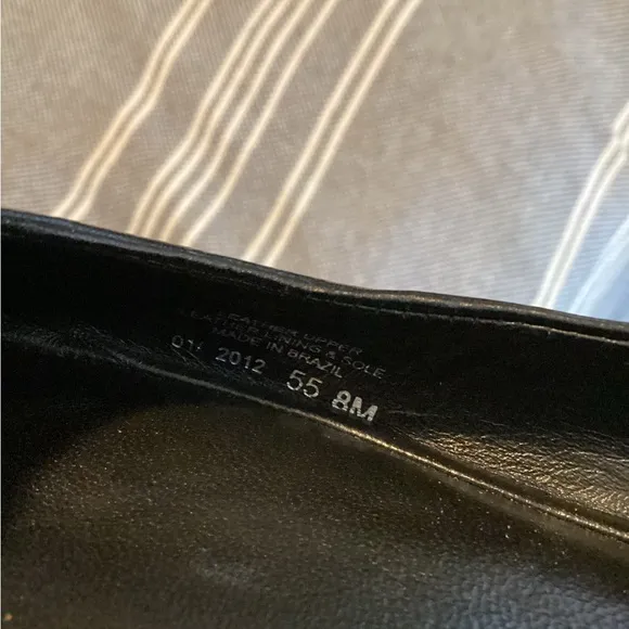 Tory Burch Black Leather Cline ballet flat shoes