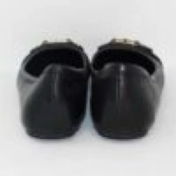 Tory Burch Black Leather Cline ballet flat shoes