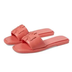 Tory Burch Double T Sport Leather Slide Coral Crush 160910. US 6.5 NEW NIB