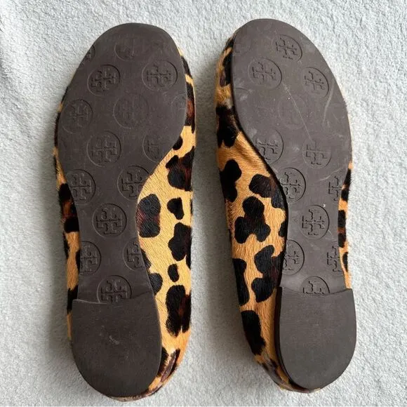 Tory Burch Leopard Ballerina Ballet‎ Flat Women Shoes Size 5M loafers