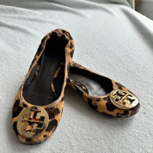 Tory Burch Leopard Ballerina Ballet‎ Flat Women Shoes Size 5M loafers