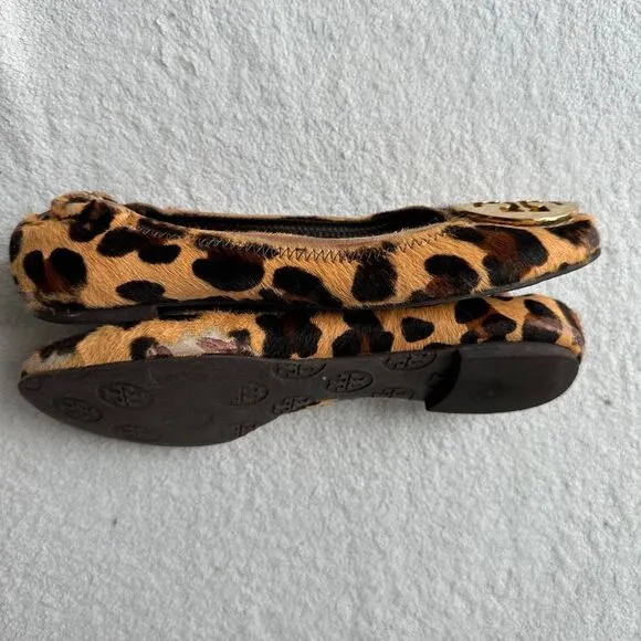 Tory Burch Leopard Ballerina Ballet‎ Flat Women Shoes Size 5M loafers