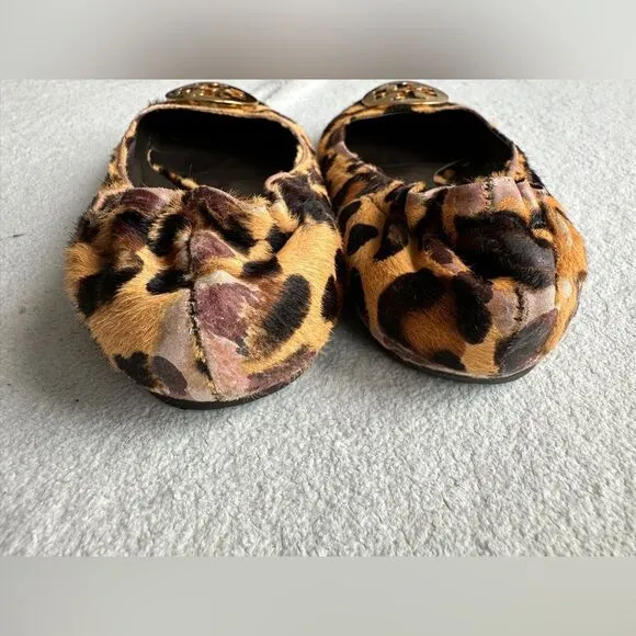 Tory Burch Leopard Ballerina Ballet‎ Flat Women Shoes Size 5M loafers
