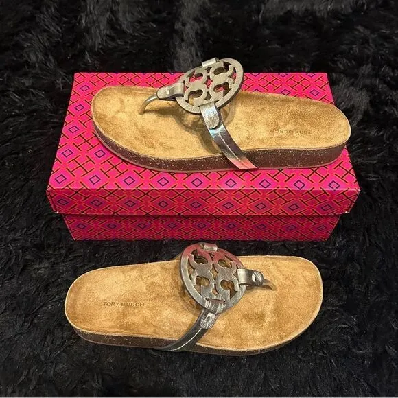 TORY BURCH miller leather cork sandals shoes women’s 8 new in box