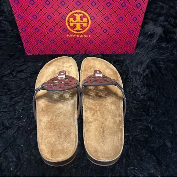 TORY BURCH miller leather cork sandals shoes women’s 8 new in box