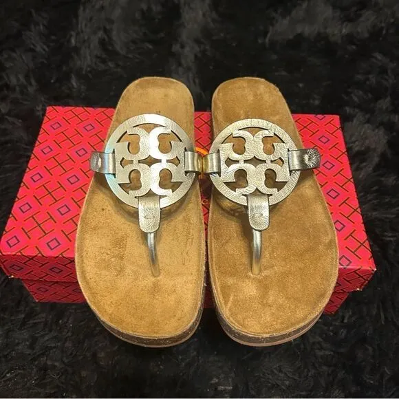 TORY BURCH miller leather cork sandals shoes women’s 8 new in box